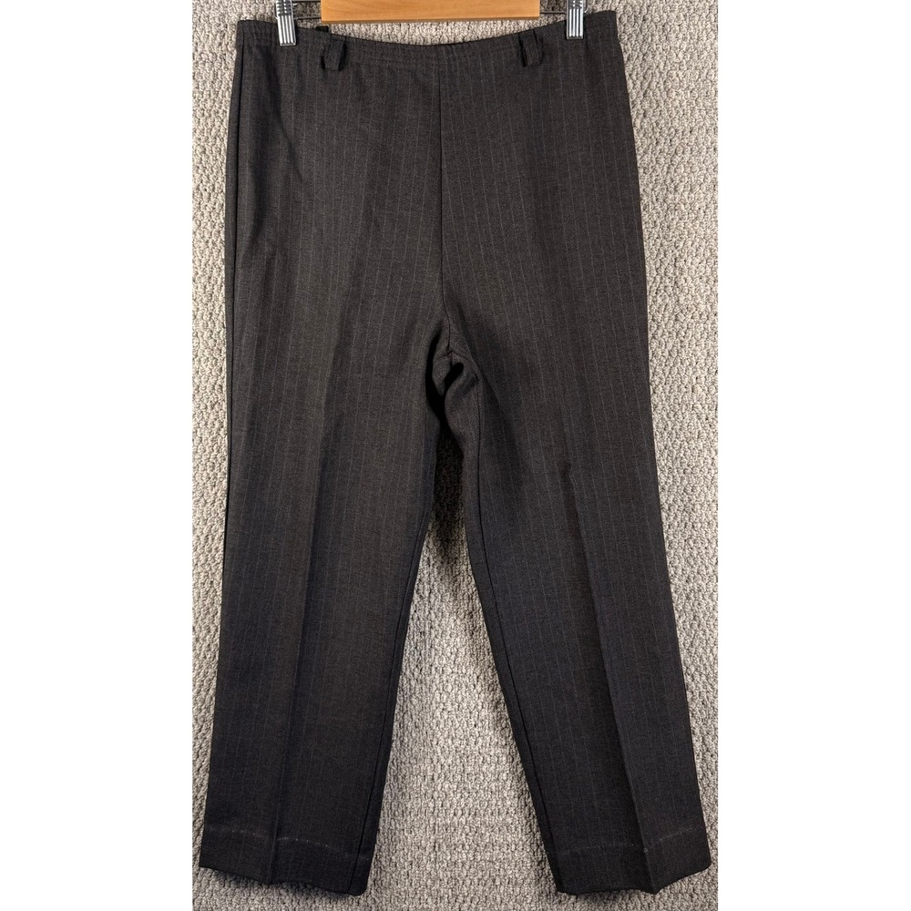 Vintage Pinstripe Trousers 32 Gray 70s 80s High Rise Straight Leg Work Pants